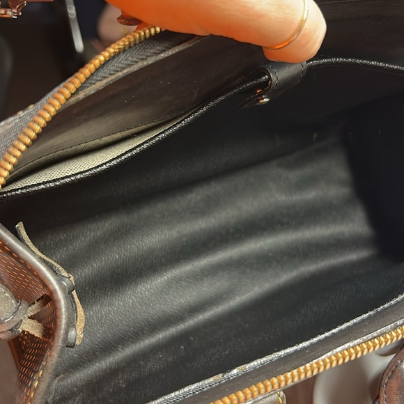 DOONEY & BOURKE Blue/Yellow/Black Leather Cabrio Top Zip Shoulder Made in USA - Picture 8 of 14